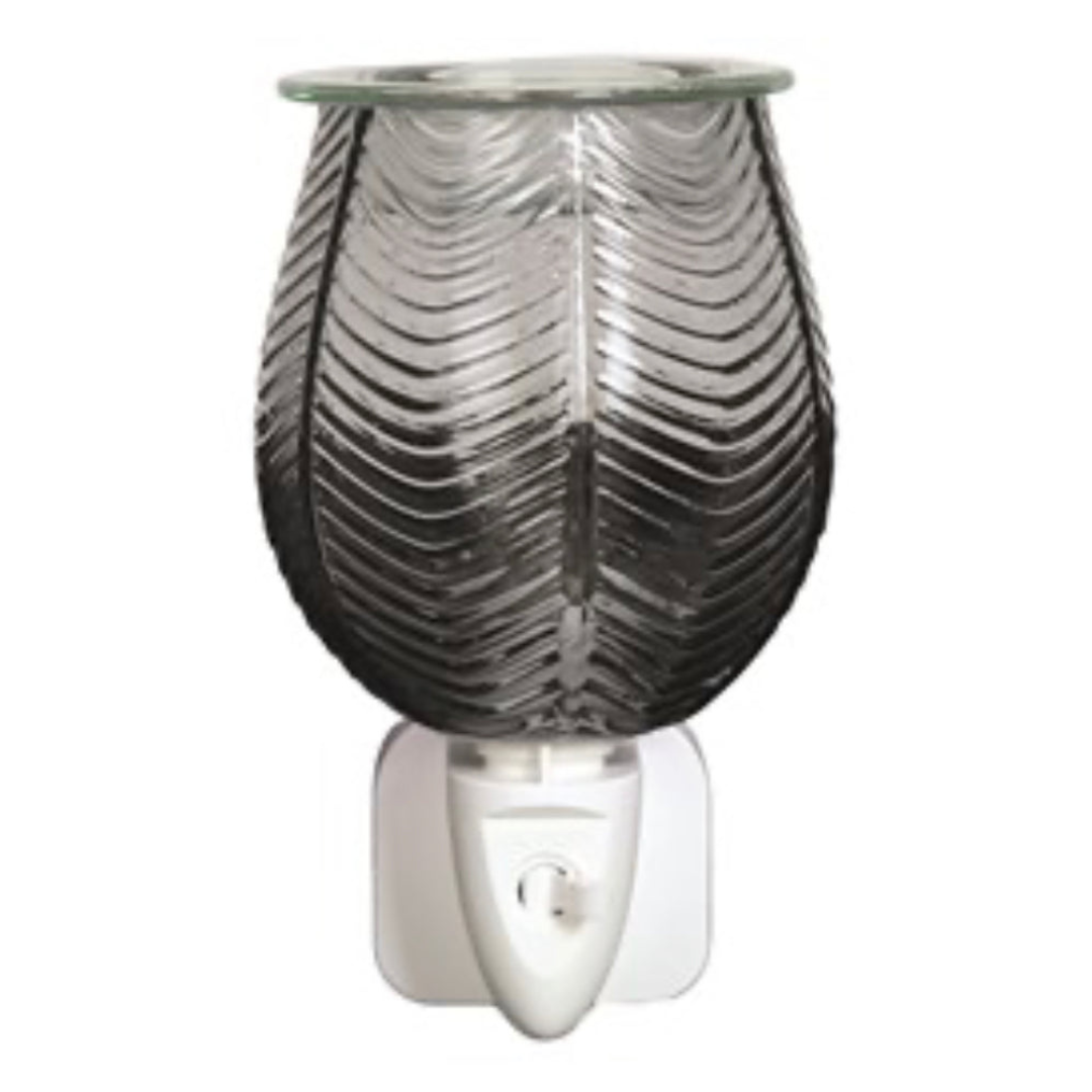 Plug in Burner - Lustre Glass Grey Ribbed