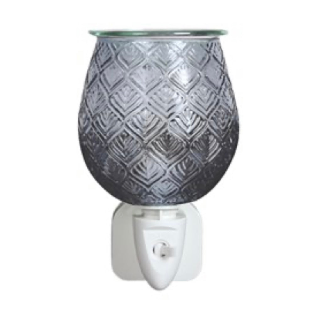 Plug in Burner - Grey Glass Leaf