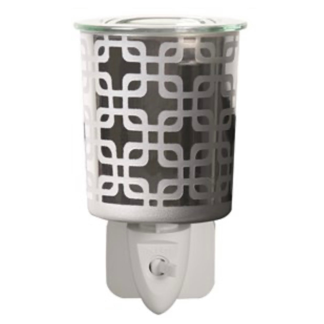 Plug in Burner - Pewter Squares