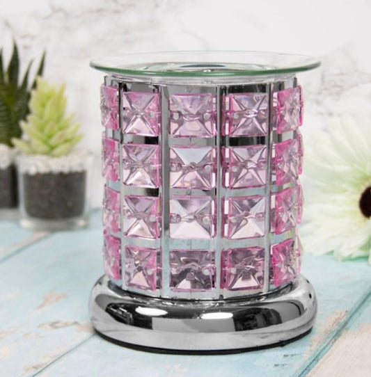 Crystal Pink tea light burner