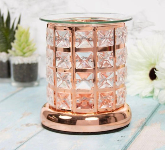 Crystal Rose Gold tea light burner