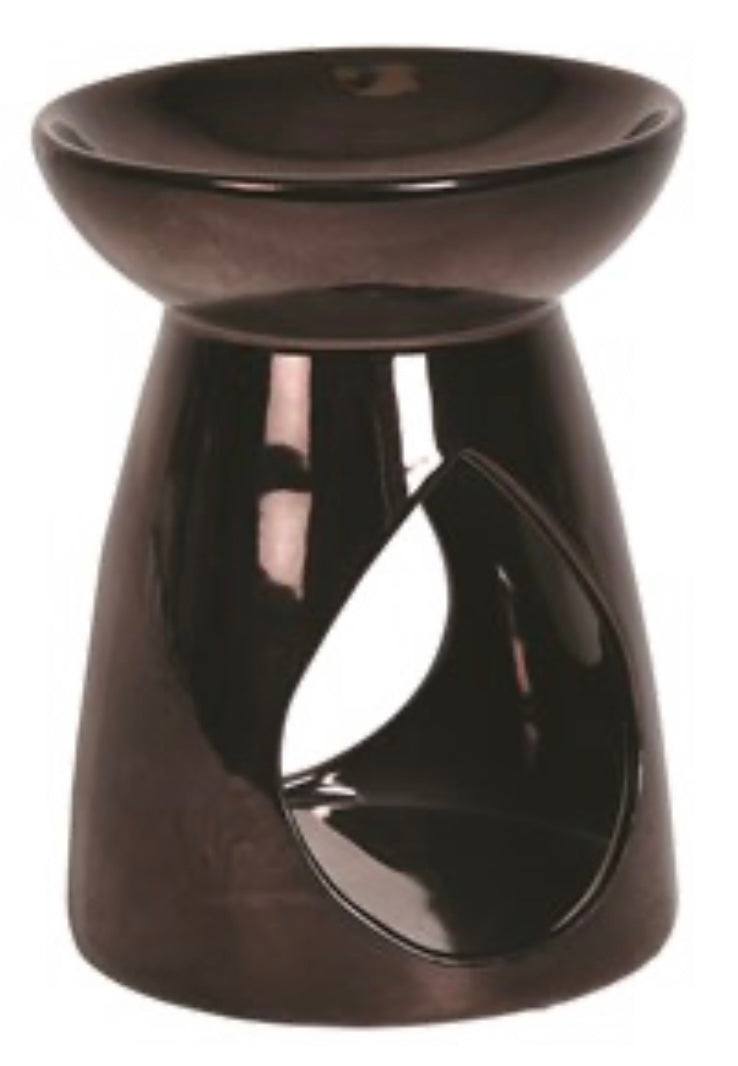 Obsidian teardrop tea light burner