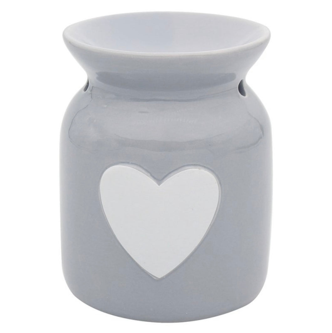 Grey large heart tea light burner