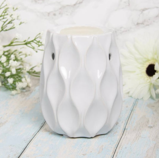 White Wave tea light burner