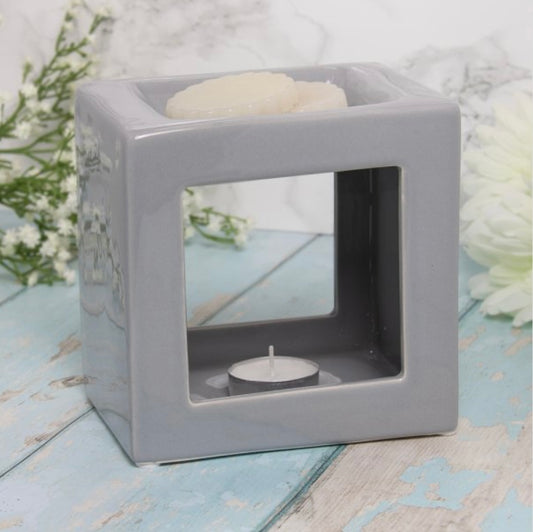 Grey Cube tea light burner