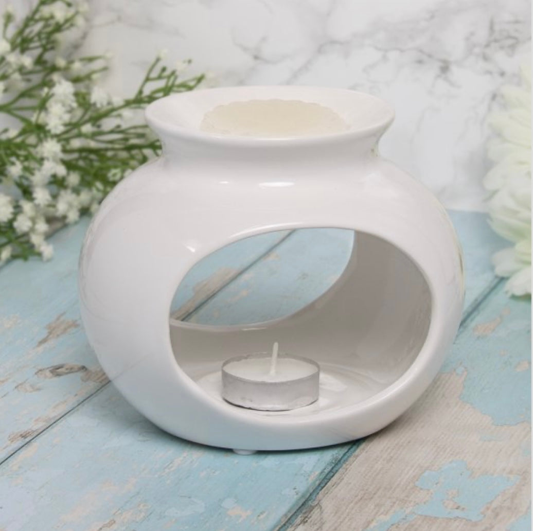 White Orb tea light burner