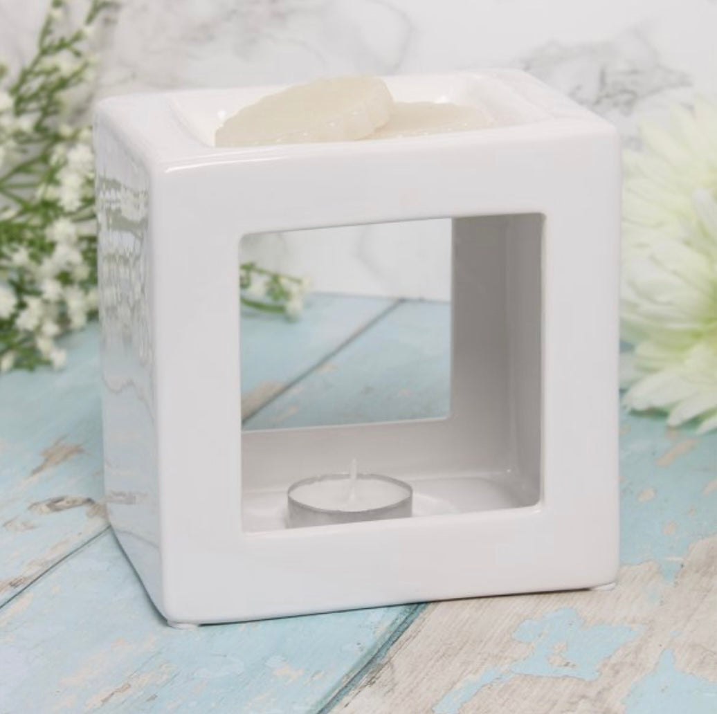 White Cube tea light burner