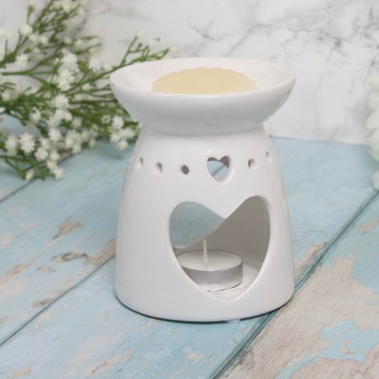 White Hearts tea light burner