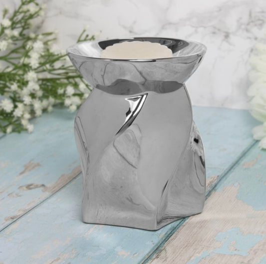 Silver Twist tea light burner