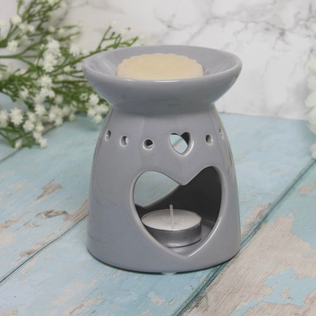 Grey Hearts tea light burner